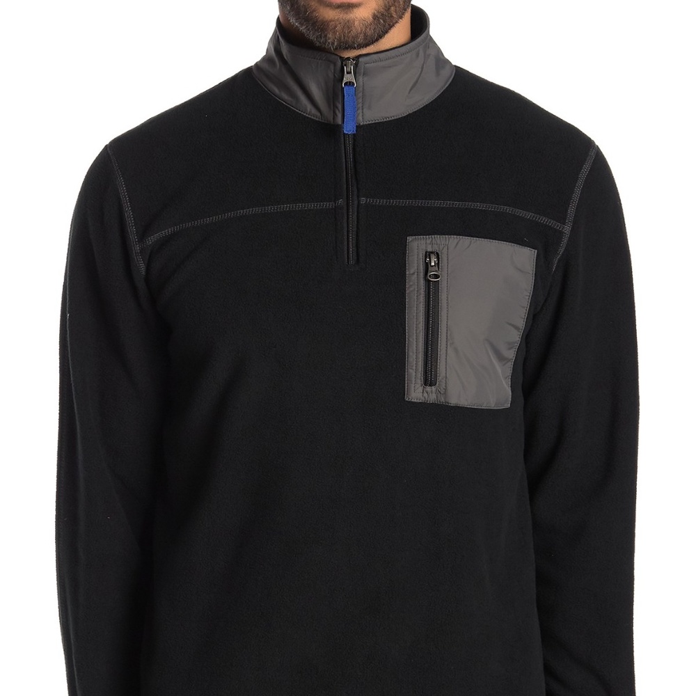 Vintage 1946 1/4 Zip Fleece Knit Sweater Pullover Black NWT Mens size M NEW